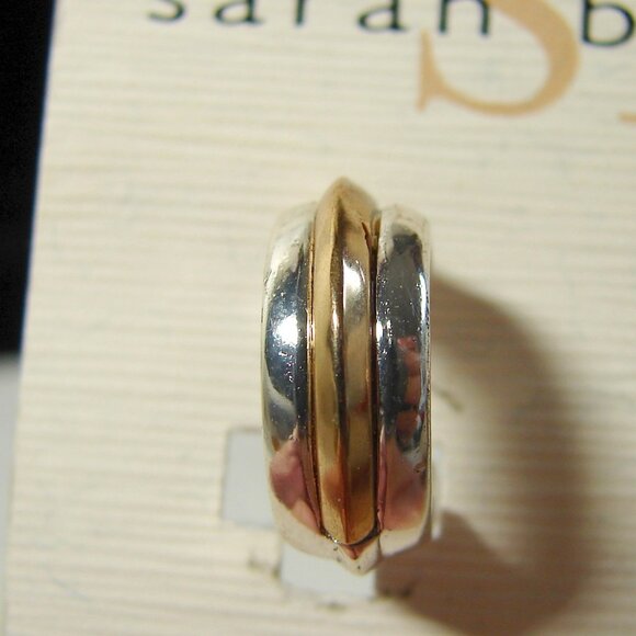 Vtg Sarah B Studio 80s Clip-On EARRINGS x2 Pair: Faux Pearl & Hoop, MOC F97 - Picture 9 of 12